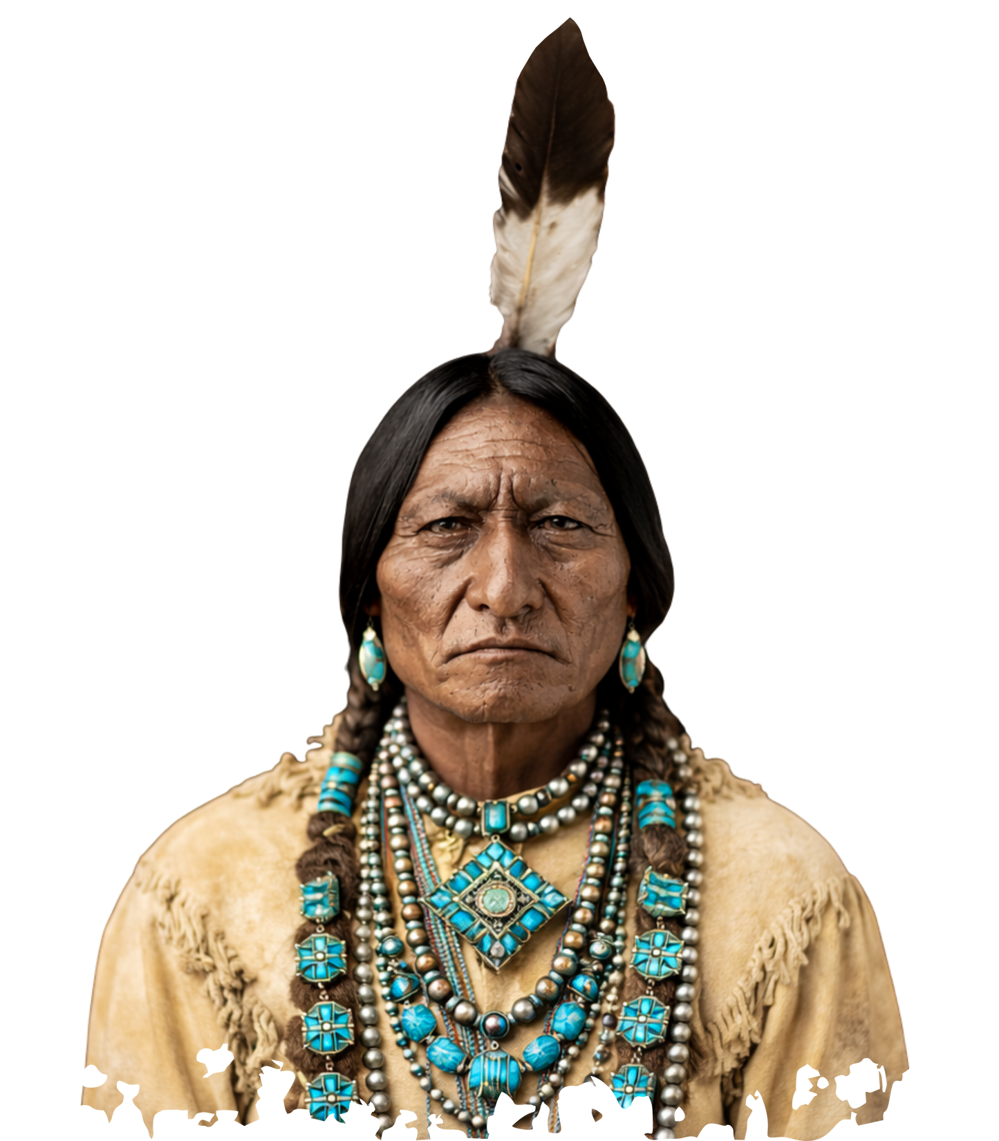 Indian Sitting Bull 882 Cream Graphic Tee