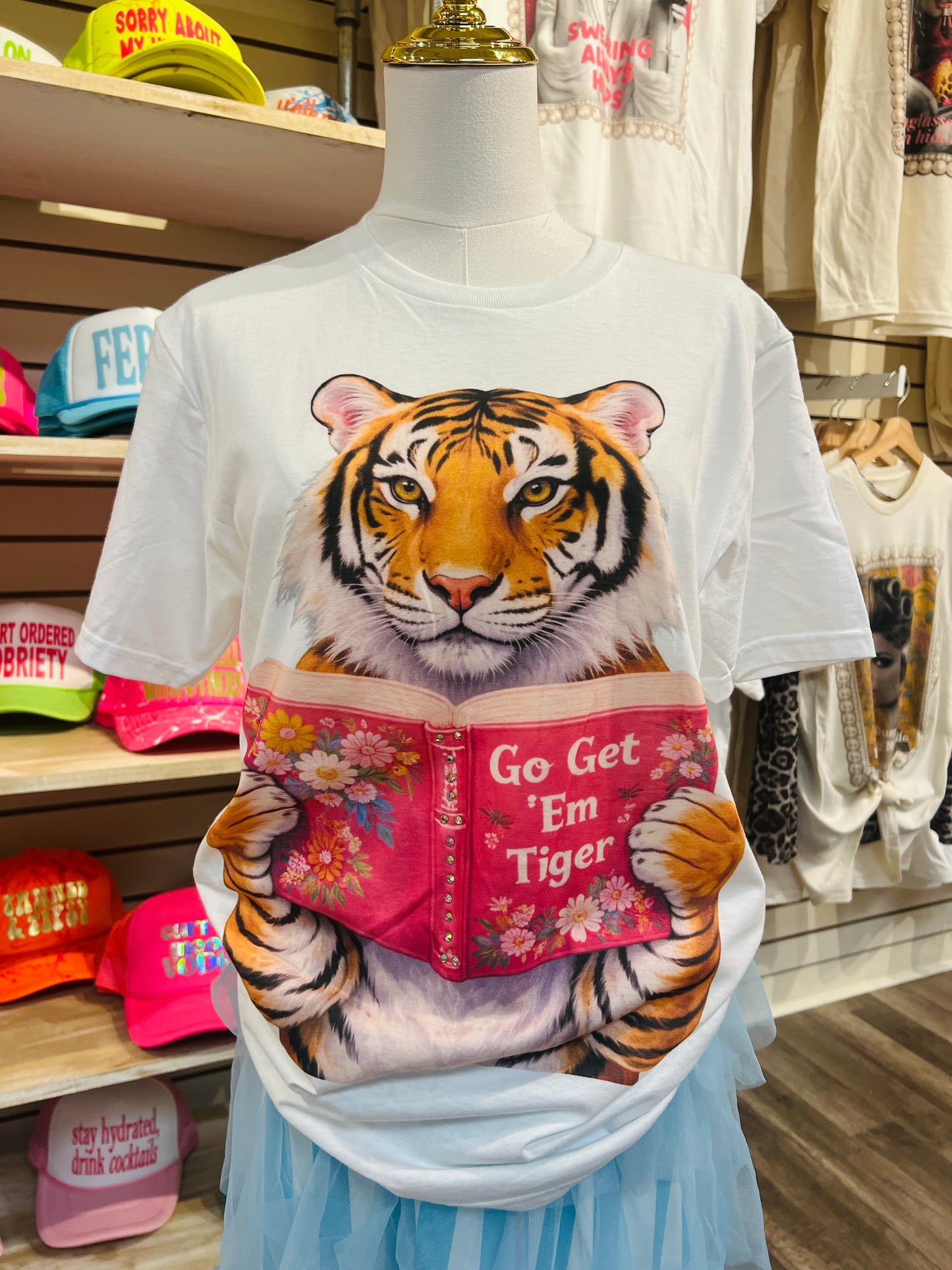 Go Get Em' Tiger Crystal Cream Graphic Tee