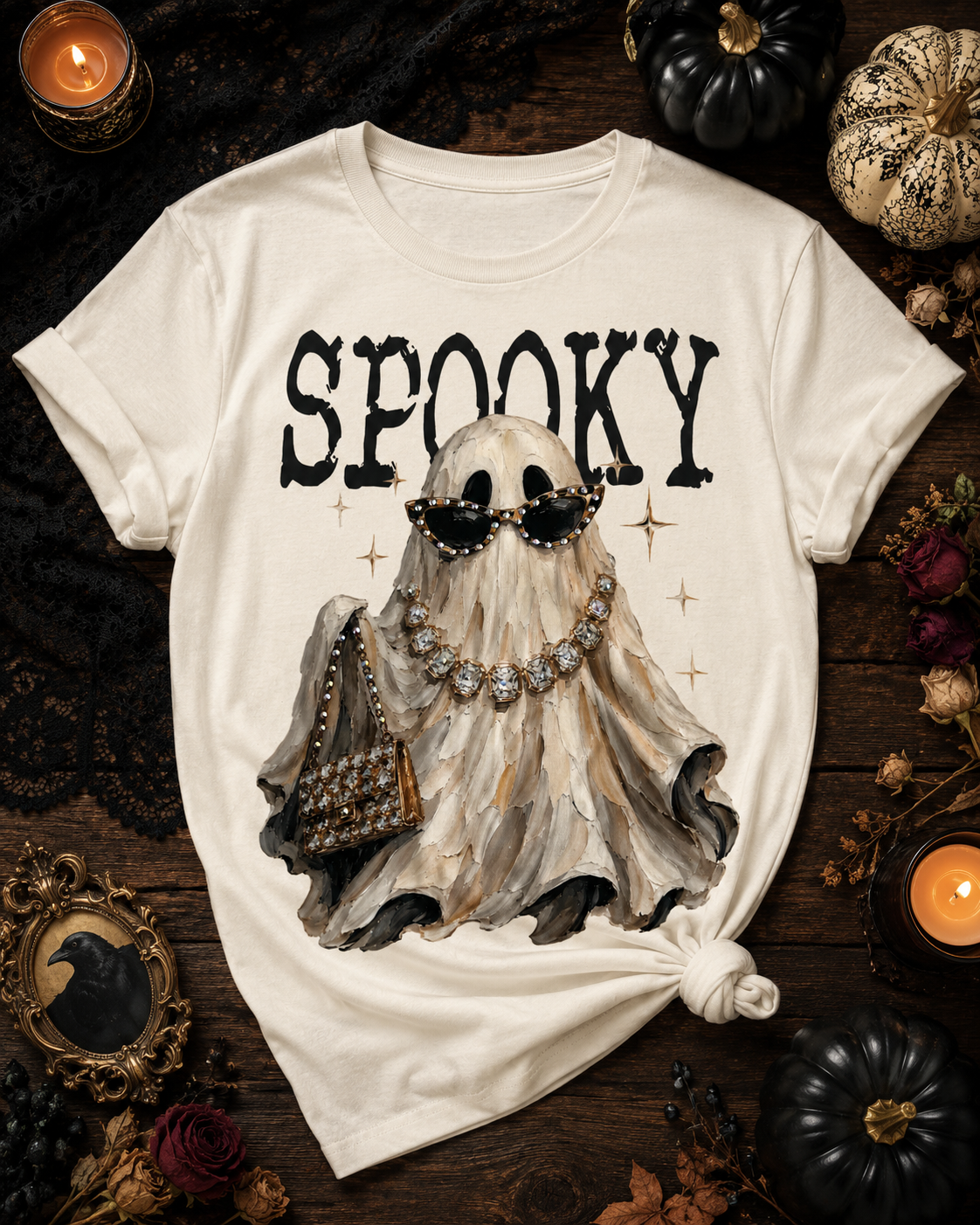 Spooky Ghost Cream Graphic Tee 2120