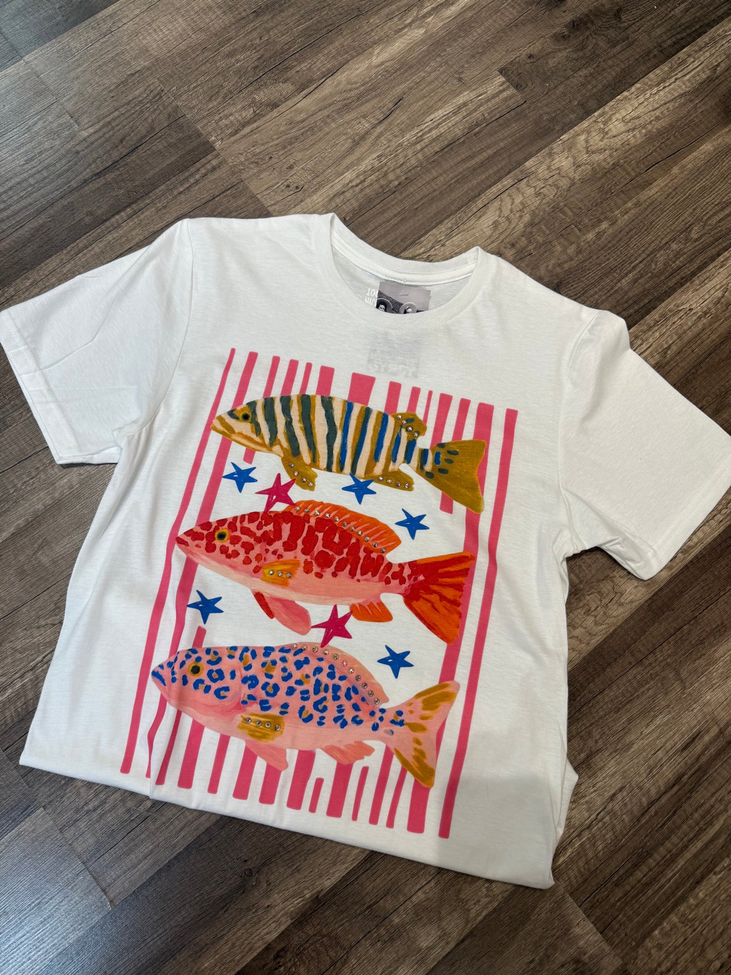 DROP THE WALLS Fish with Preppy Stripes 1144W