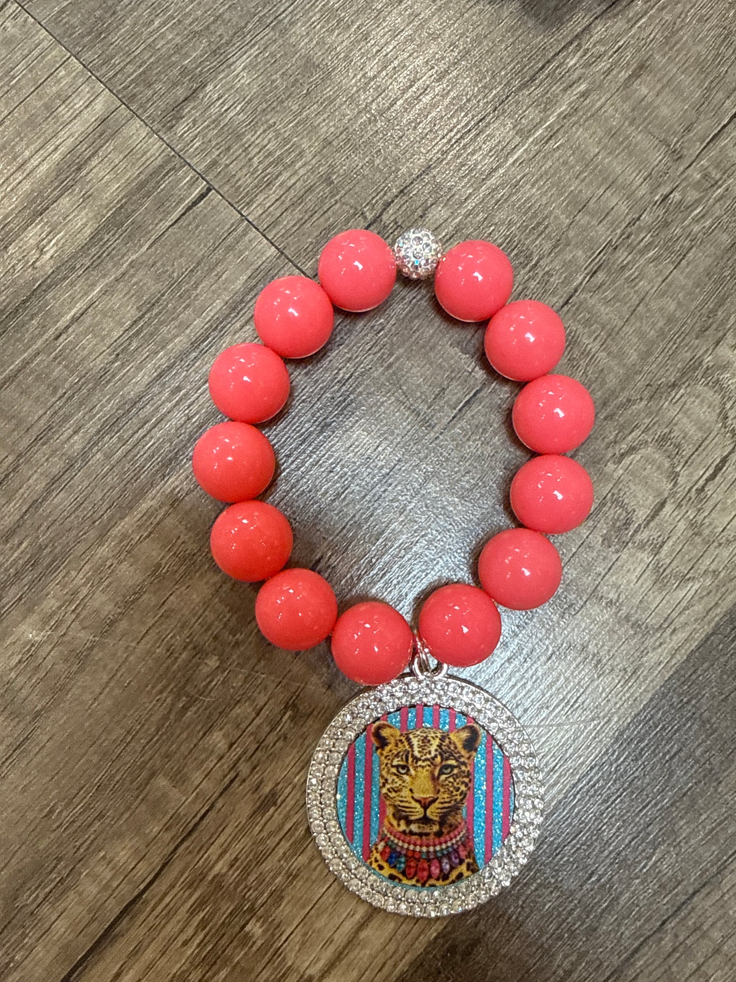 DSP Single Stretch Bracelet with Leopard Coral