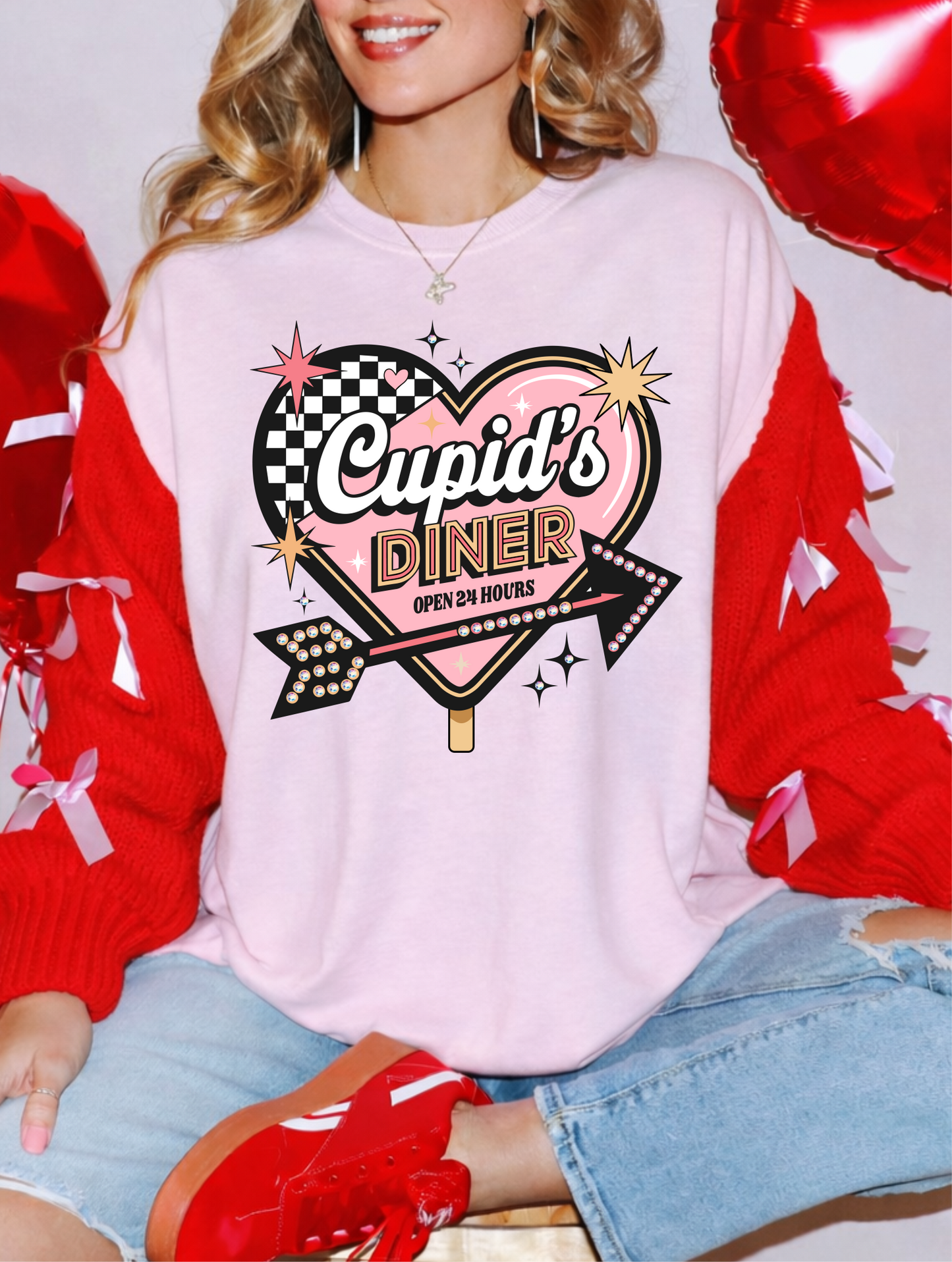 Cupid's Diner Light Pink Graphic Tee