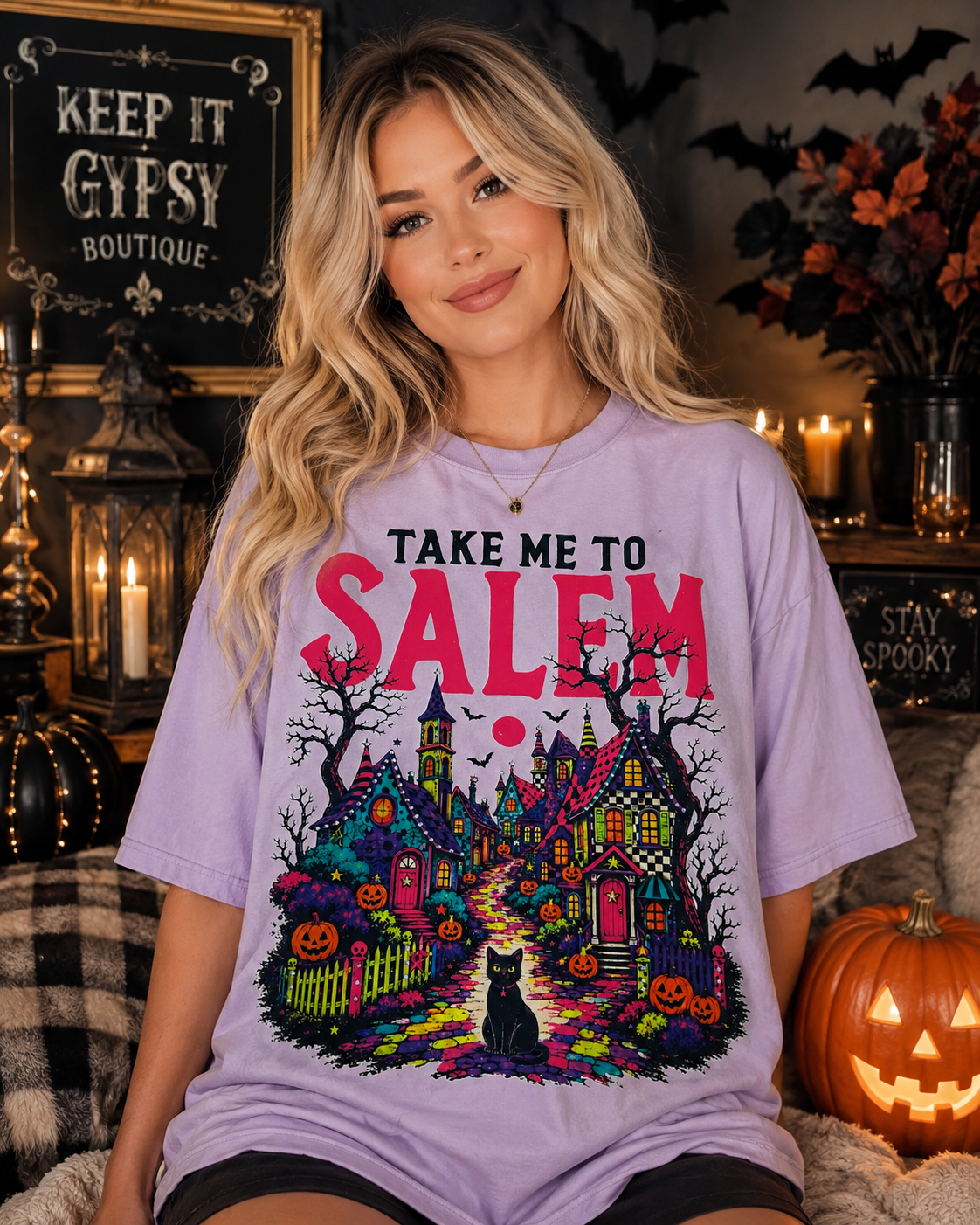 Take Me To Salem Lavender Graphic Tee 2096
