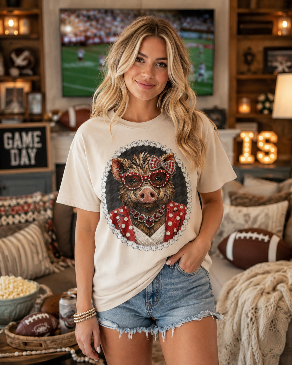 Gameday Hog Cream Graphic Tee 2190