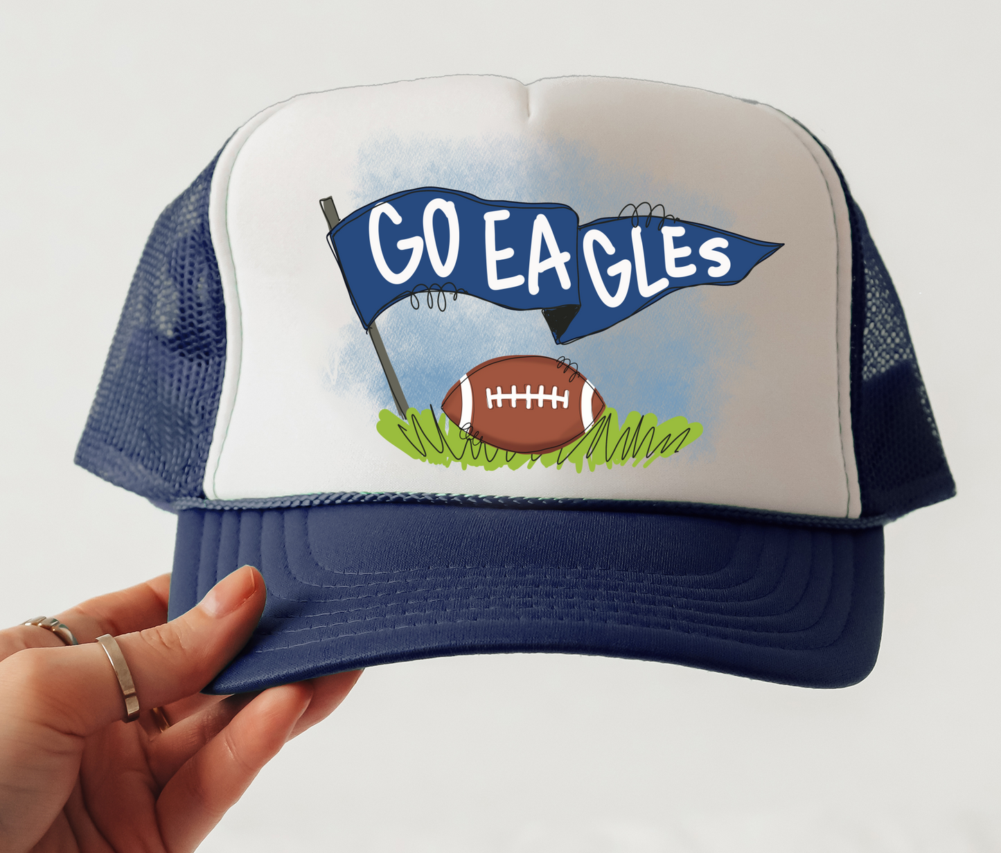 Eagles Banner Mascot Trucker Ballcap