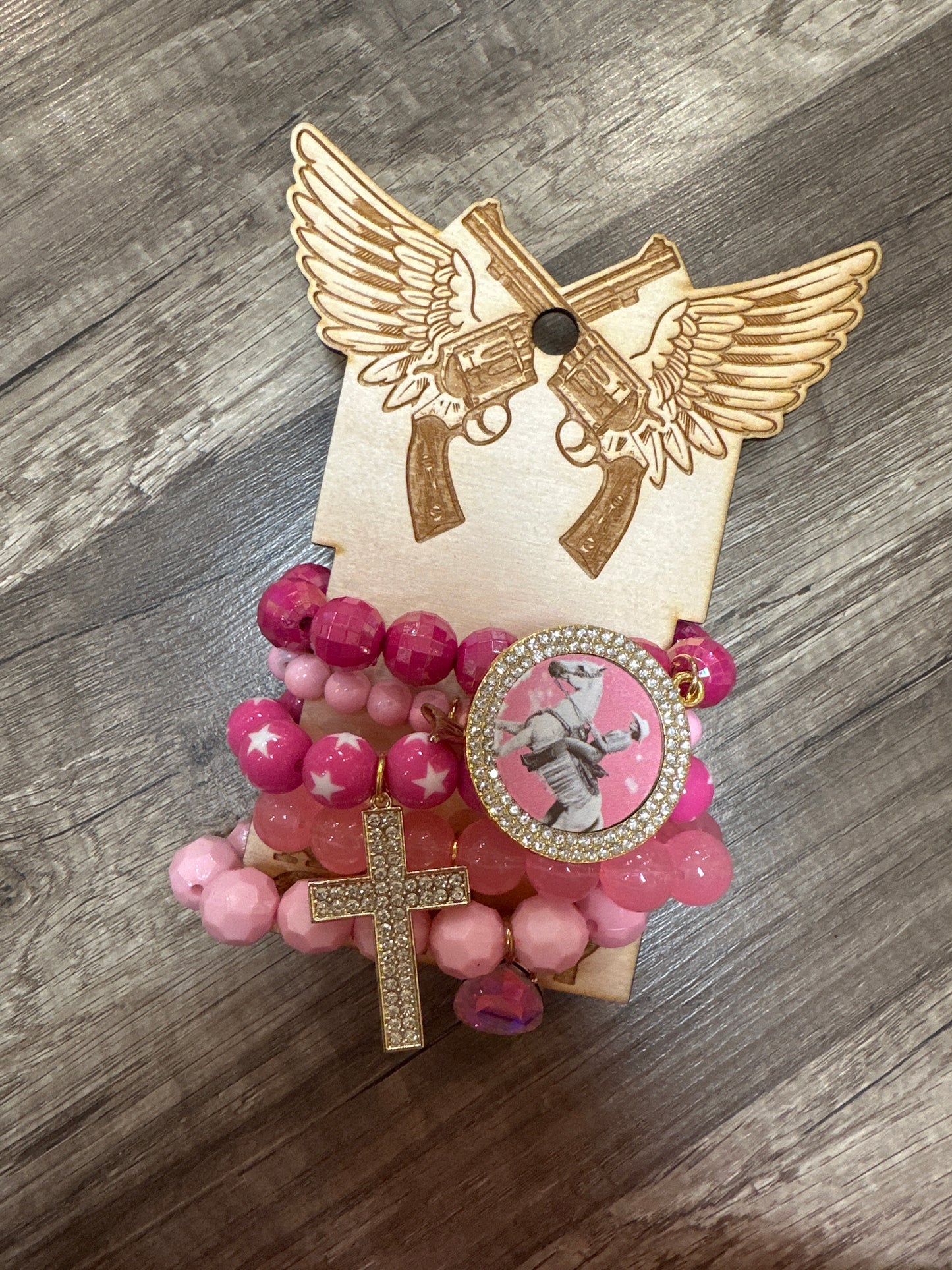 DSP Bracelet Stack with Cowgirl and Horse