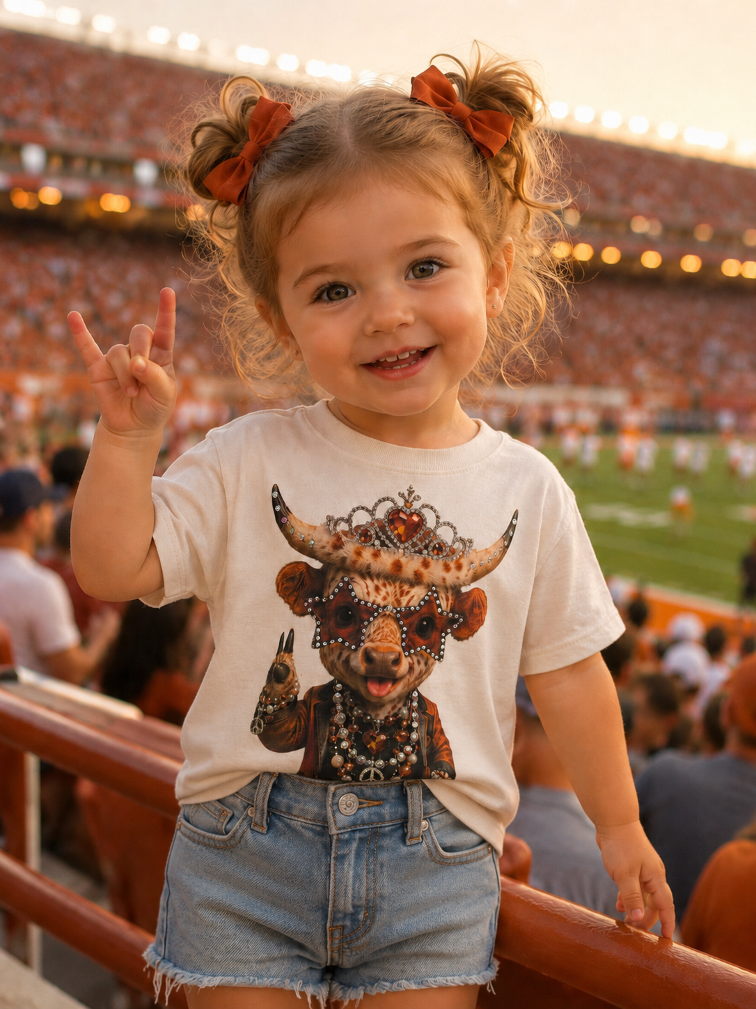 Gameday Longhorn Cream Kids Graphic Tee 304K