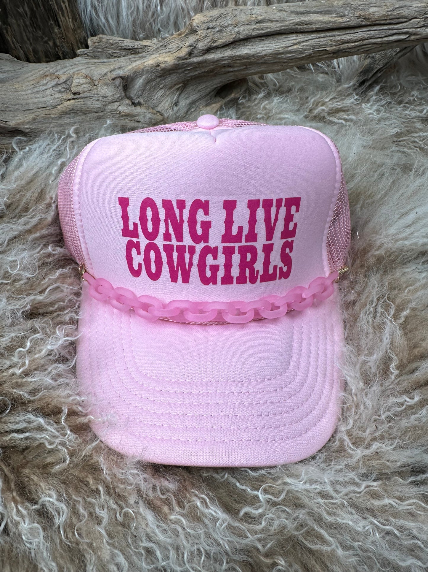 Trucker Ballcap with Beads 22LTPNK Long Live Cowgirls