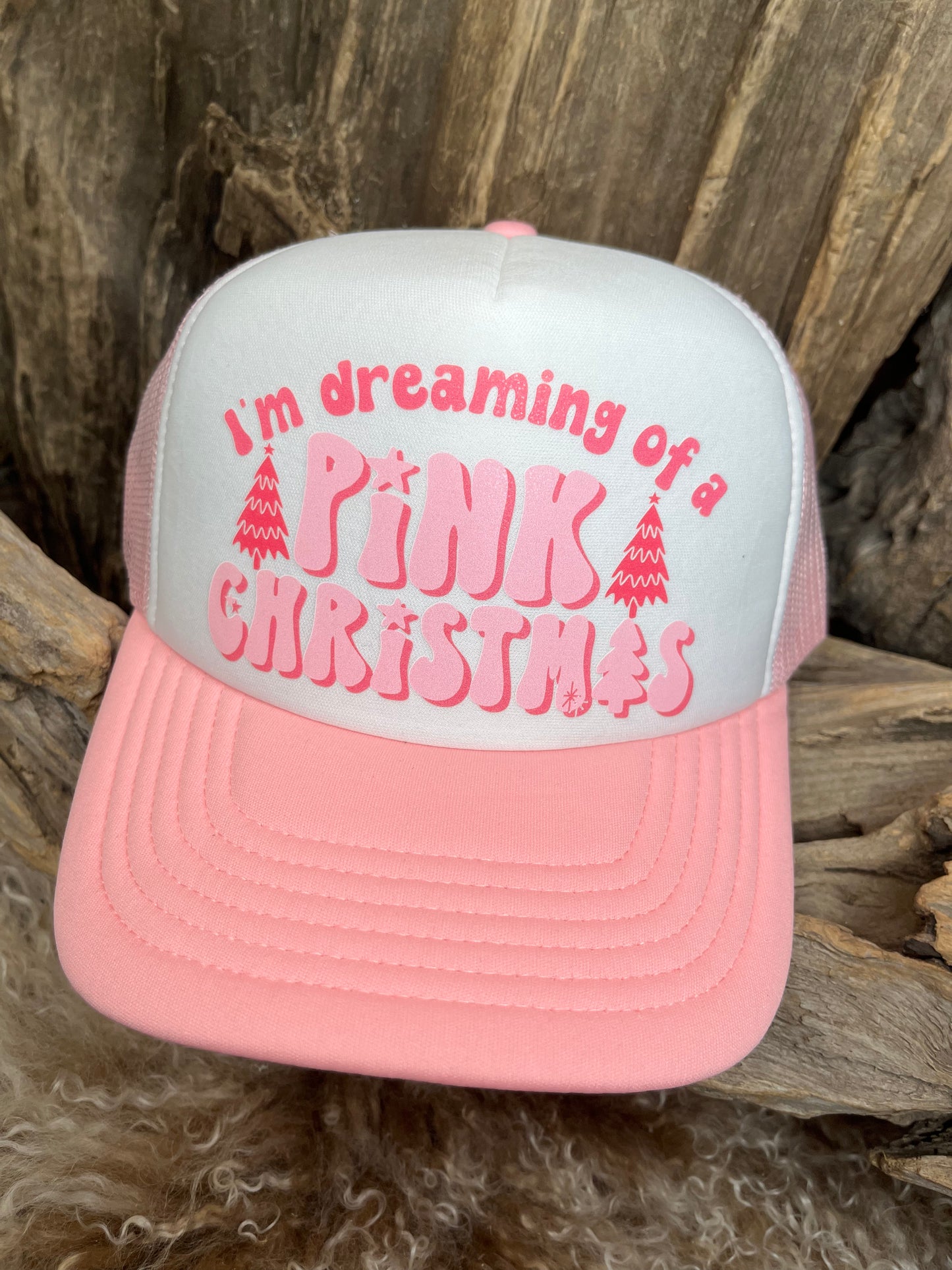 Christmas Trucker Hat Im Dreaming of a Pink Christmas