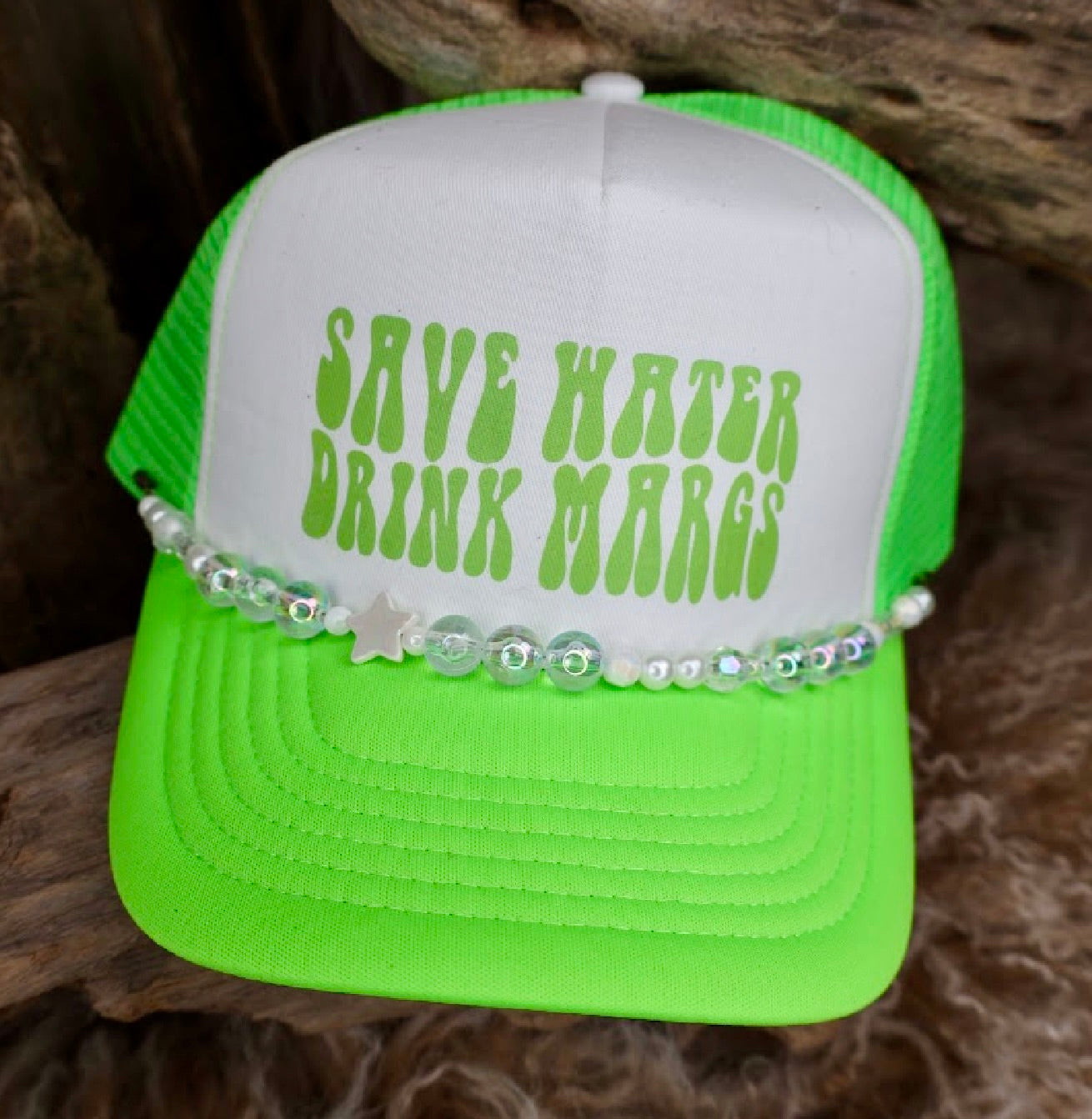 TRUCKER CAP Save Water Drink Margs Lime