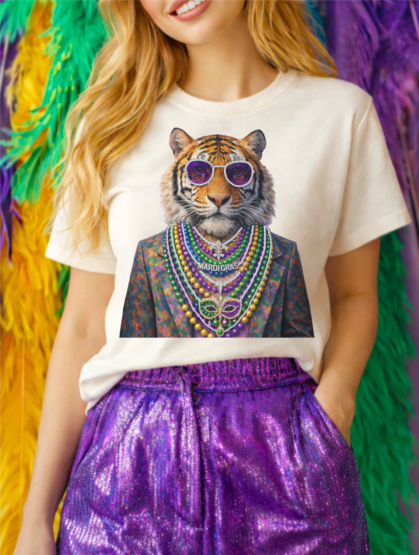Mardi Gras Tiger Graphic Tee