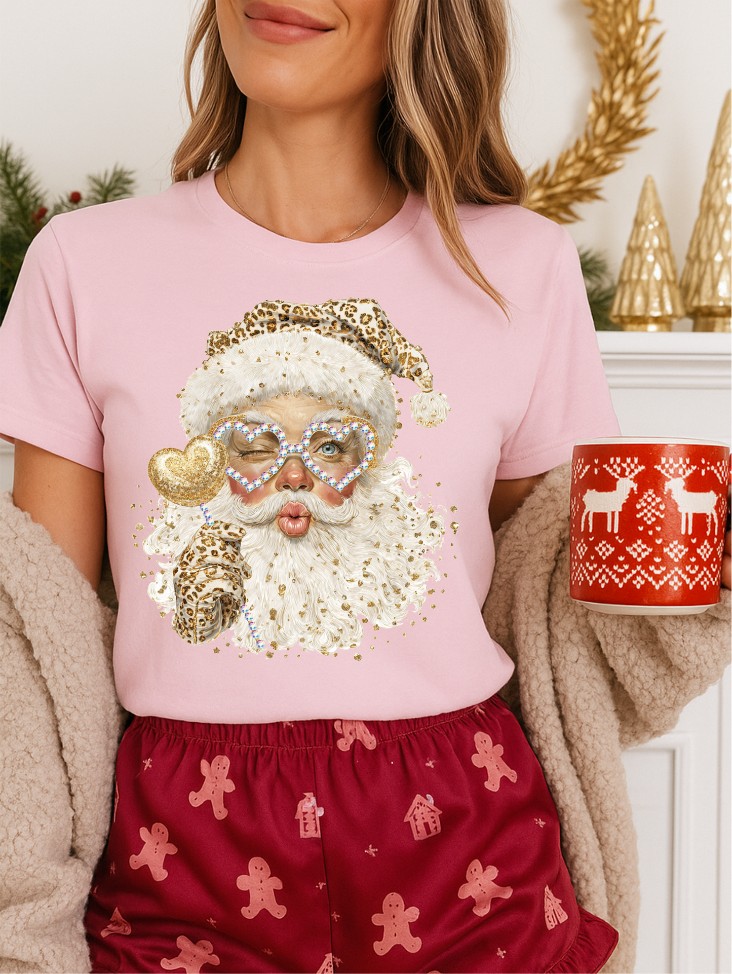 Leopard Santa Graphic Tee