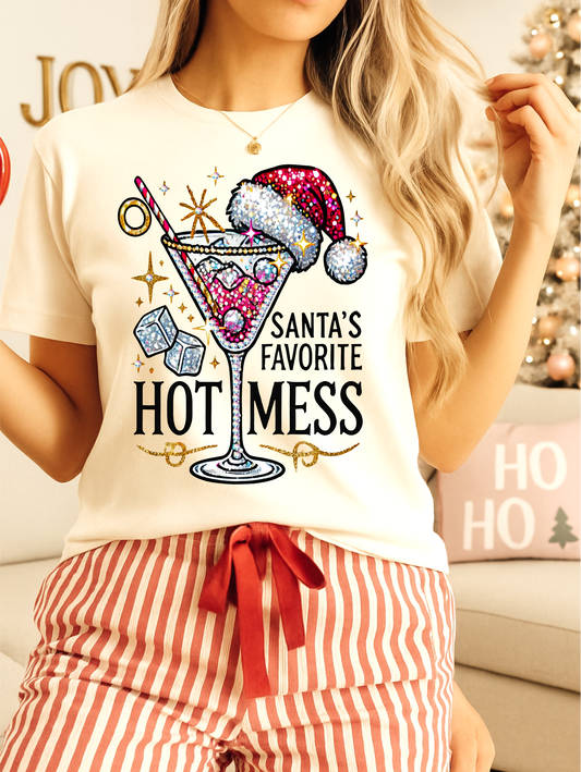 Santas Favorite Hot Mess Graphic Tee