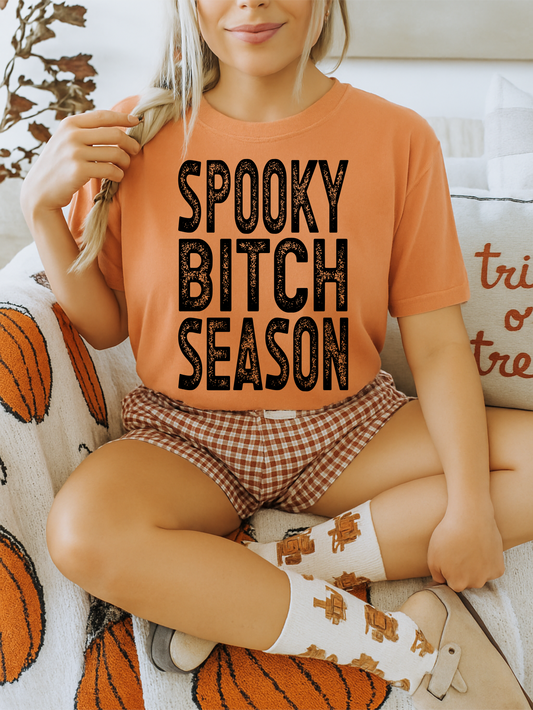 Spooky Bitch Season Orange Graphic Tee