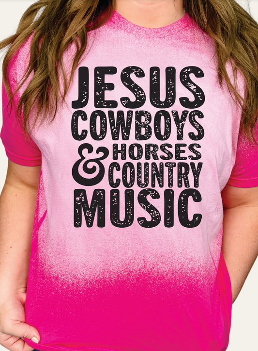 GRAPHIC TEE 290P Jesus Cowboys Horses