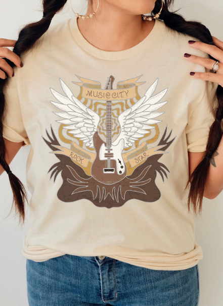 GRAPHIC TEE 368C Music City Rock Star