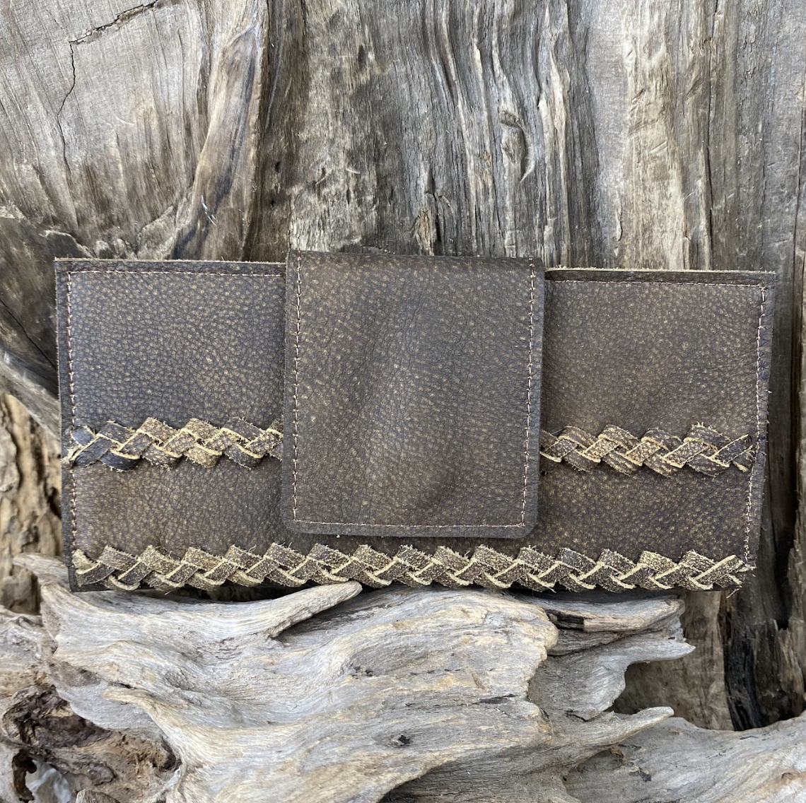SunsetRidge Wallet with Braid Brown
