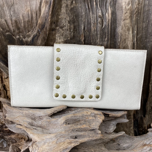 SunsetRidge Wallet with Studs Cream