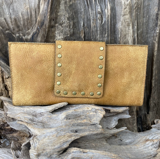 SunsetRidge Wallet with Studs Tan