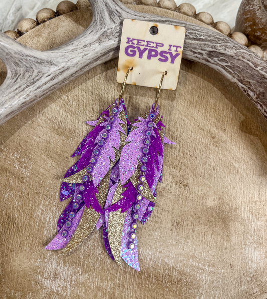 Lavender Feather Earrings