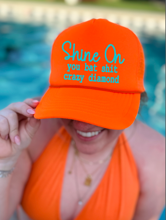 Shine On Neon Orange Trucker Hat