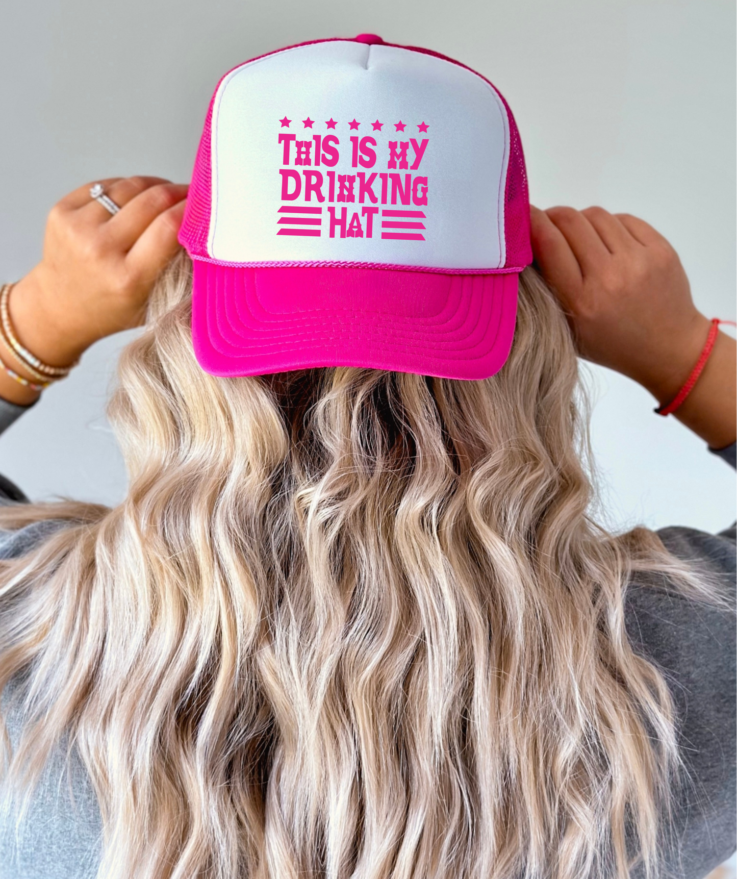 This is My Drinking Hat TRUCKER CAP HOTPNKWHT