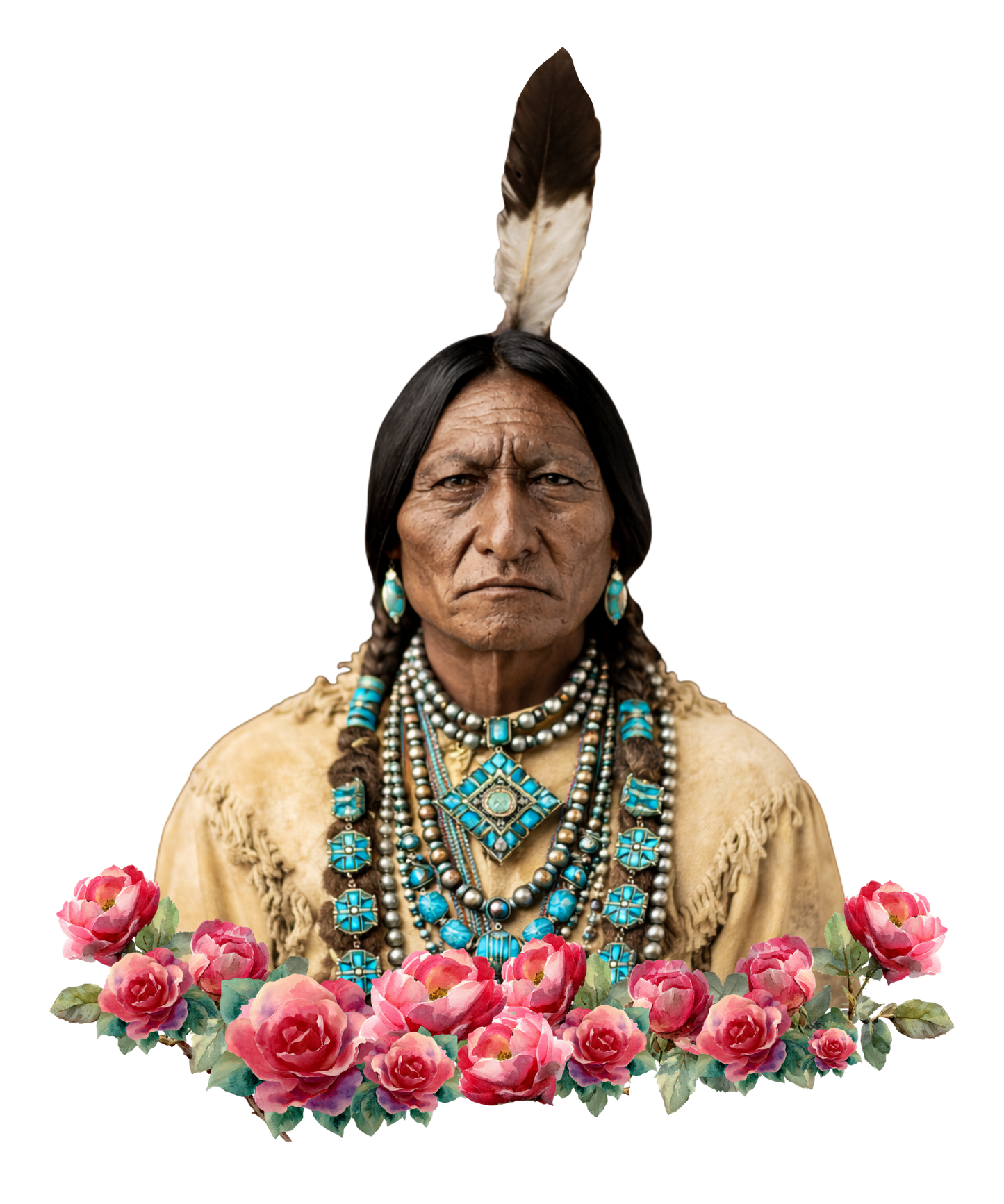 Indian Sitting Bull 880 Cream Graphic Tee