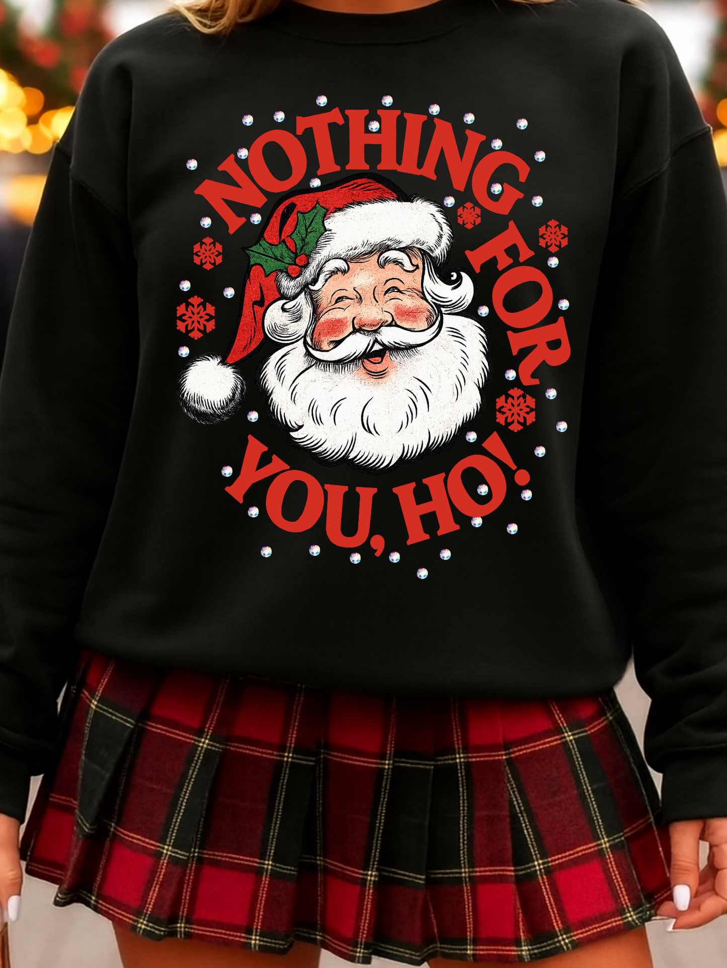 Nothing For You Ho Black Graphic Crewneck