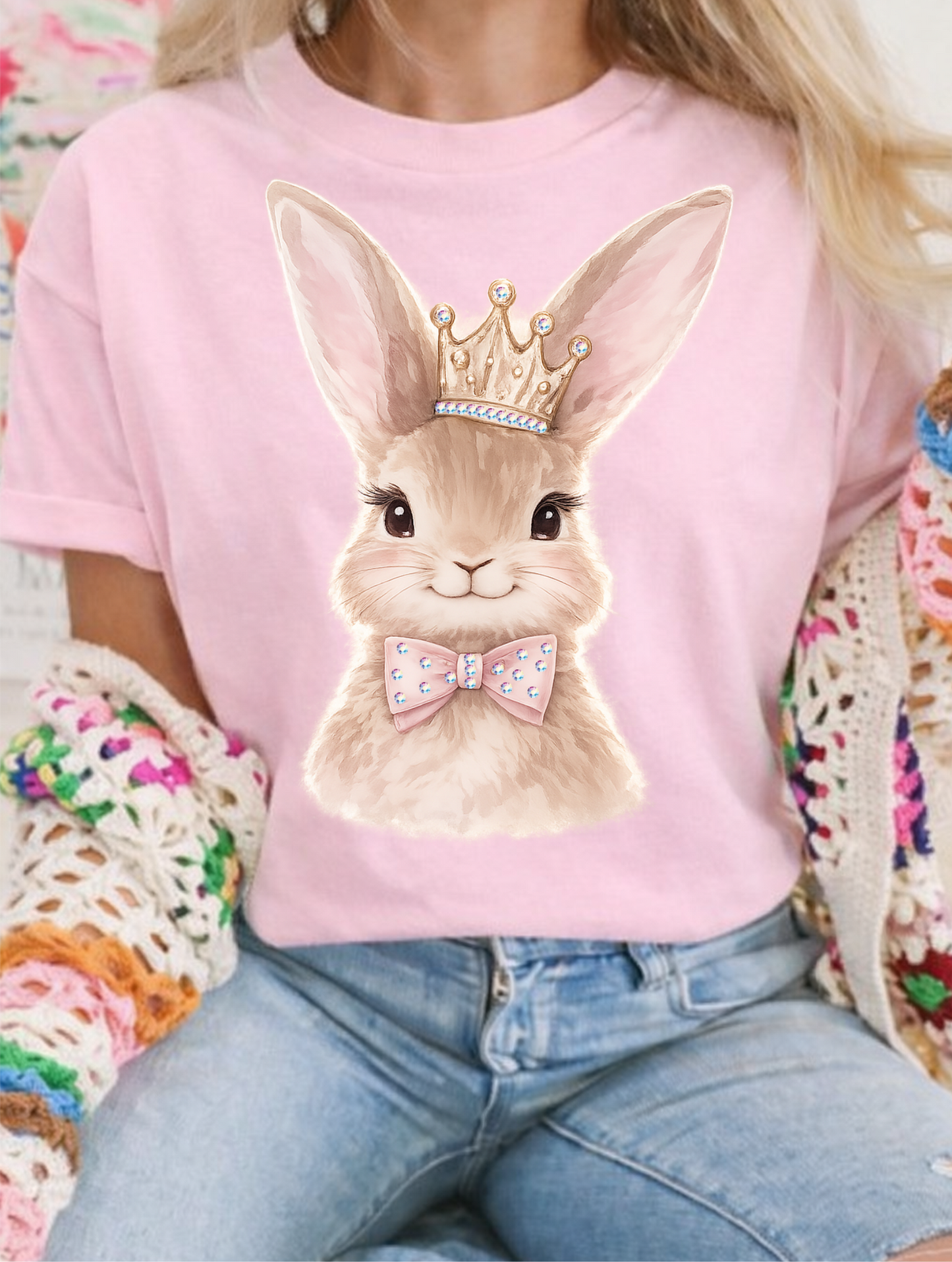 Princess Bunny Light Pink Graphic Tee