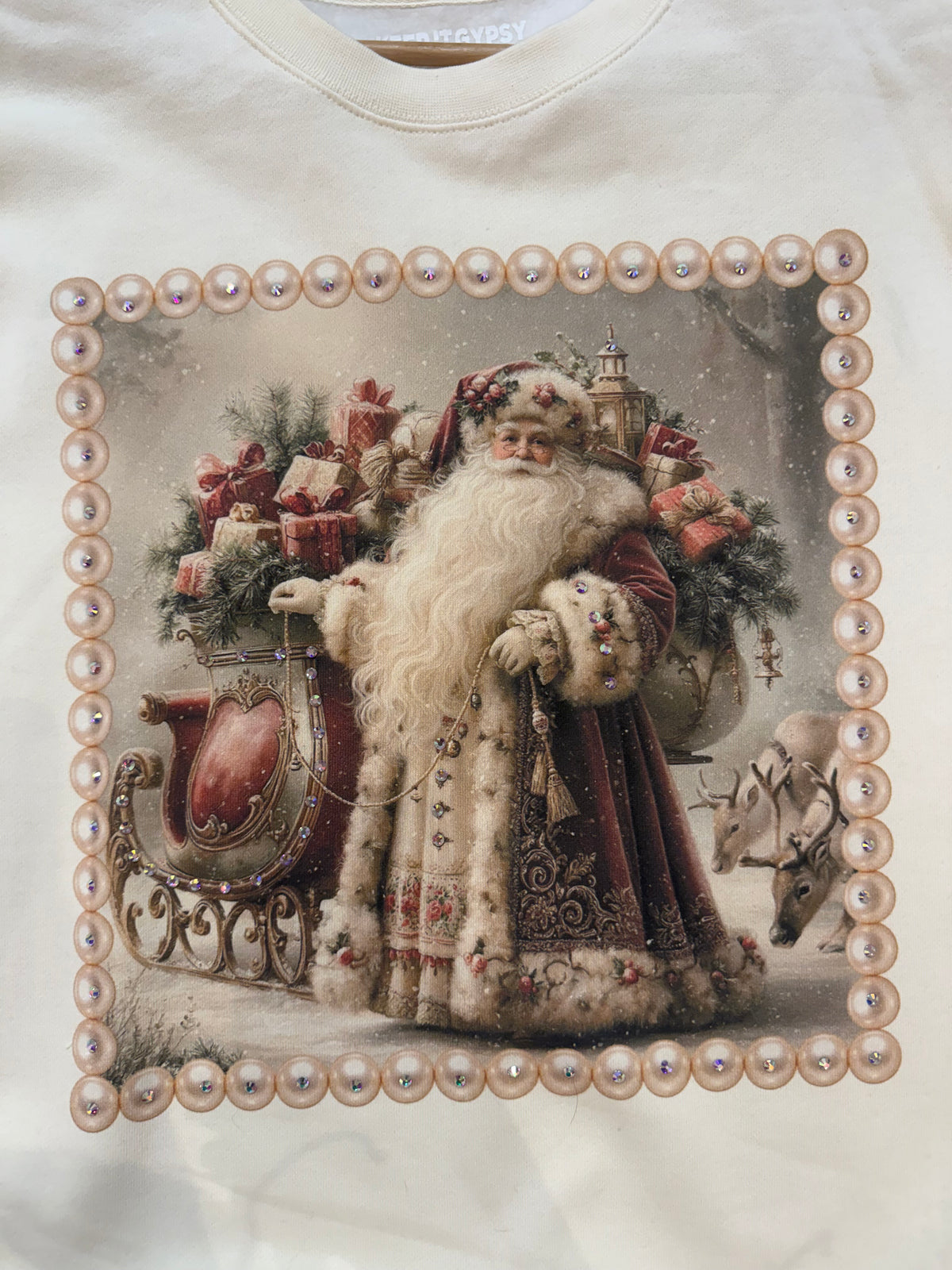 Neutral Santa Cream Crewneck 2729