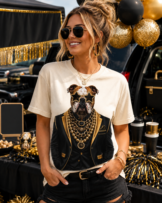 Gameday Bulldog Cream Graphic Tee 2111