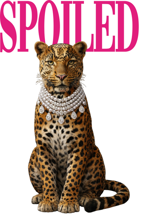 Spoiled Full Leopard Cream Graphic Tee