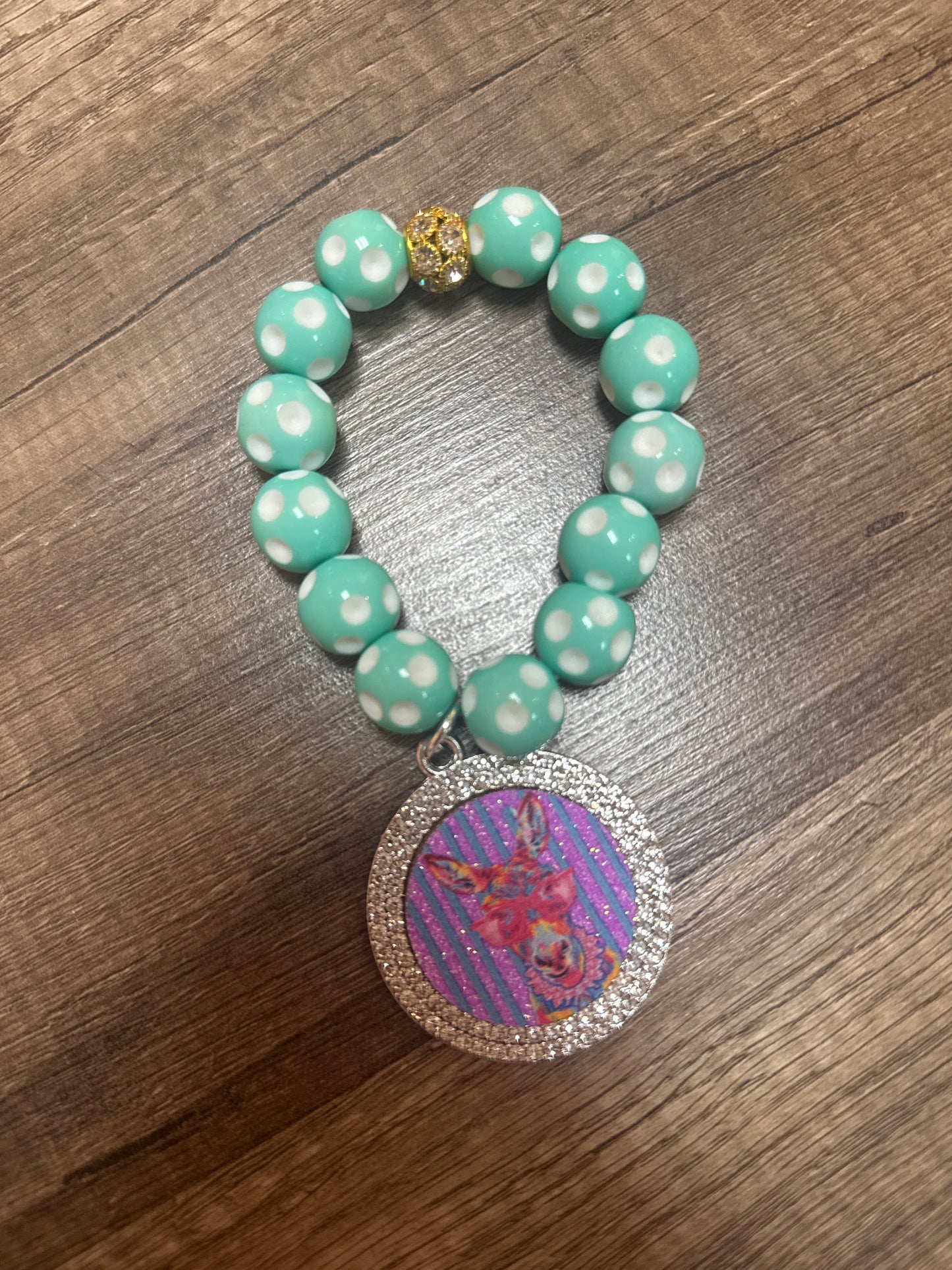 DSP Single Stretch Bracelet with Donkey Turquoise Dot