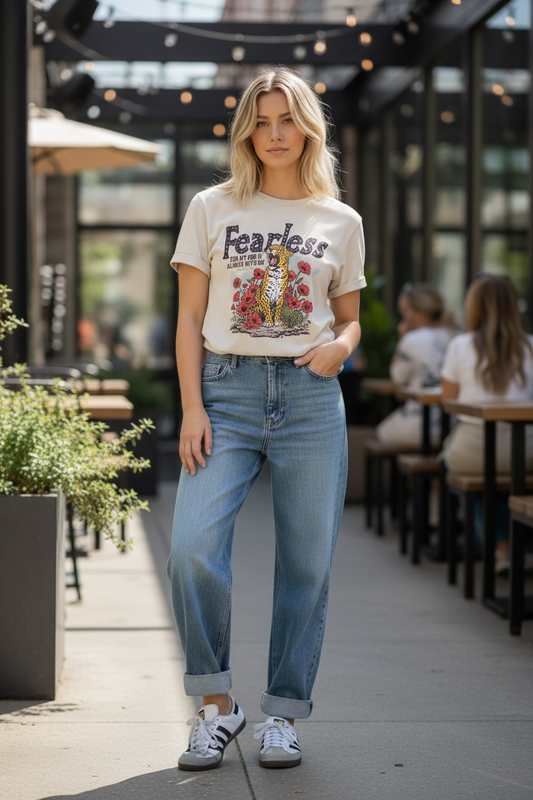 Fearless  Leopard Graphic Tee