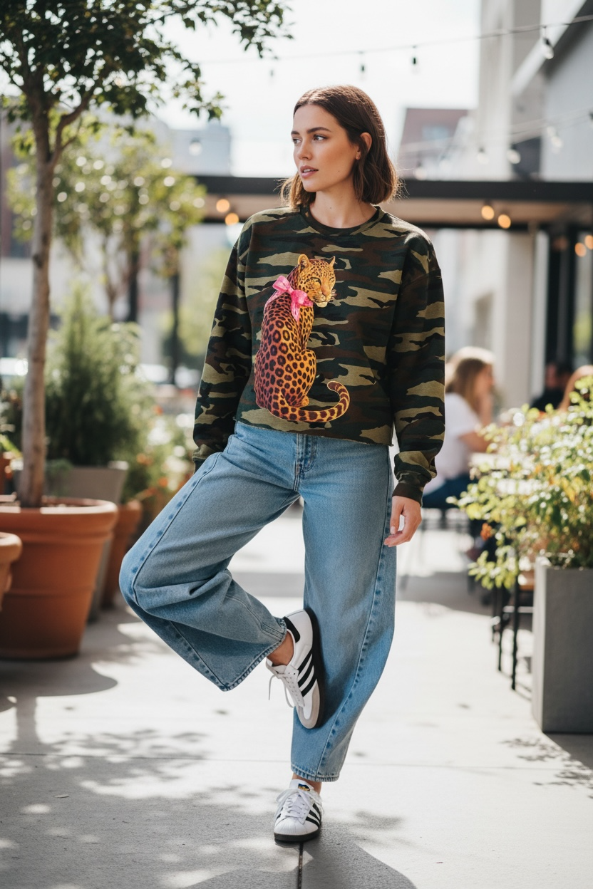 Stay Wild Camo Crewneck