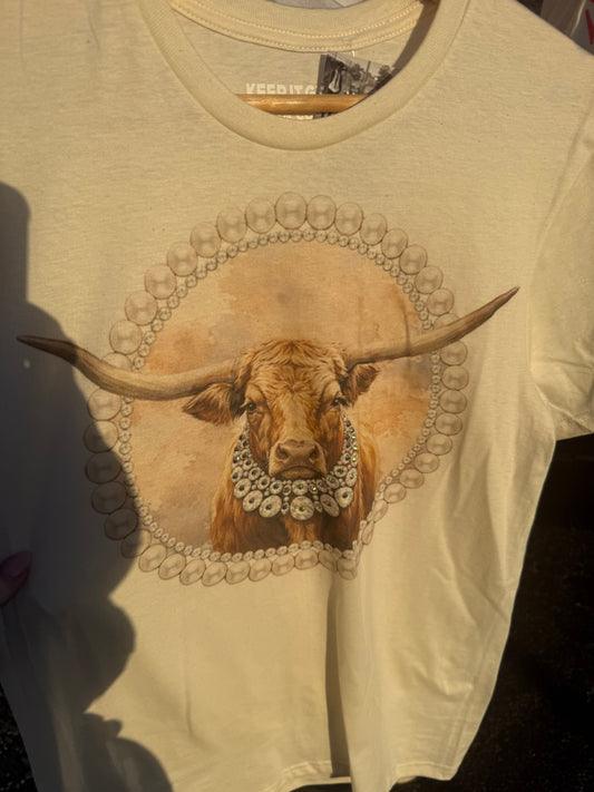 Steer Pearl Cream Graphic Tee