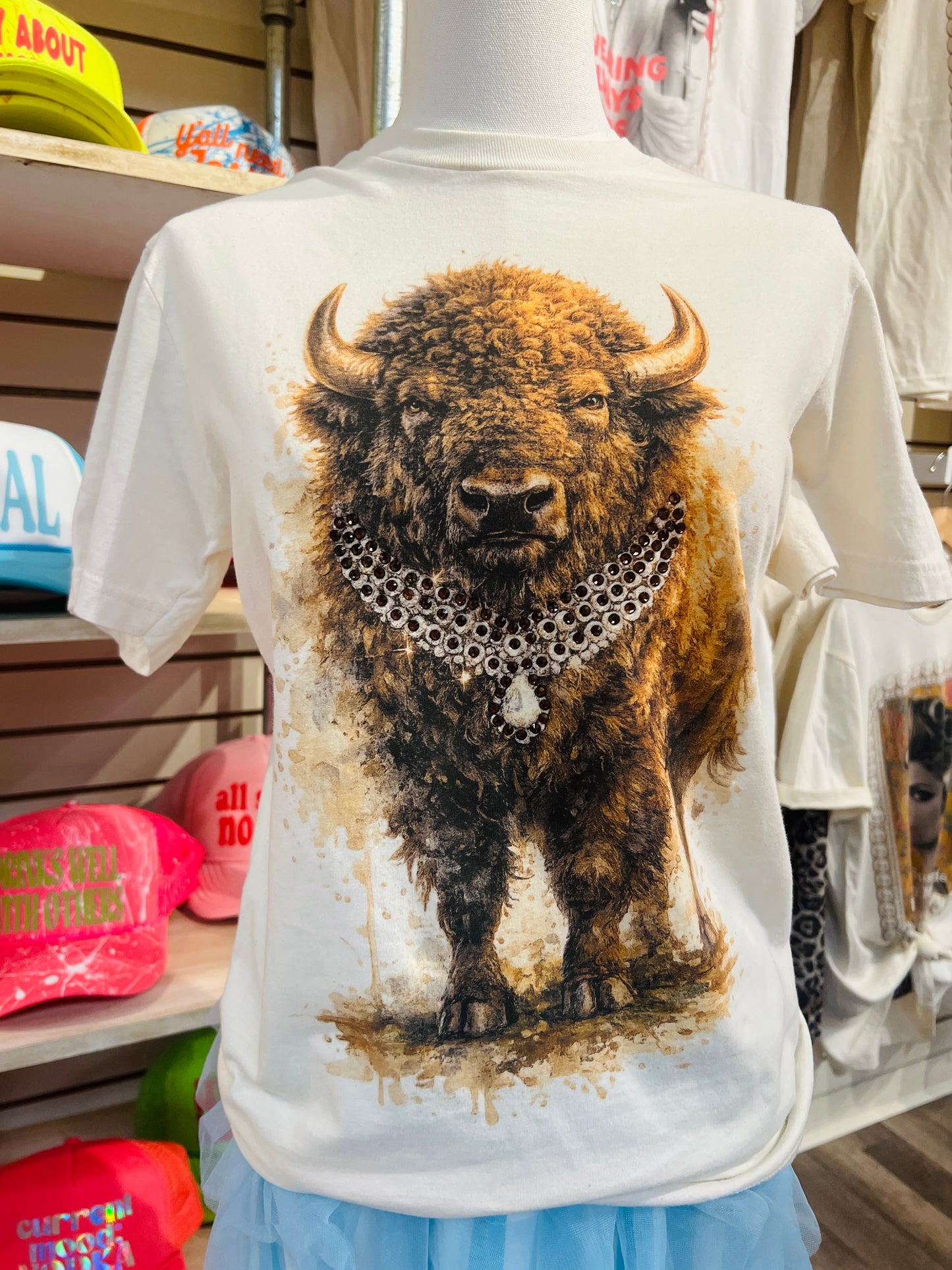 Buffalo Crystal Cream Graphic Tee