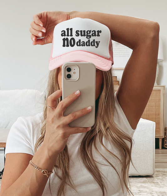 All Sugar No Daddy TRUCKER CAP LTPNKBLK