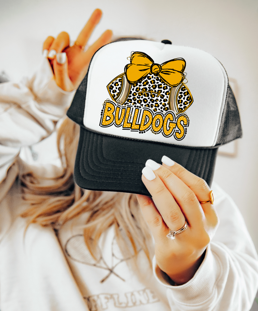 Bulldogs Leopard Football Mascot Trucker Ballcap