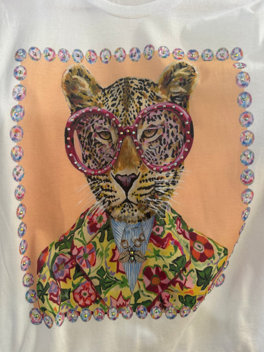 Leopard Floral Suit Graphic Tee