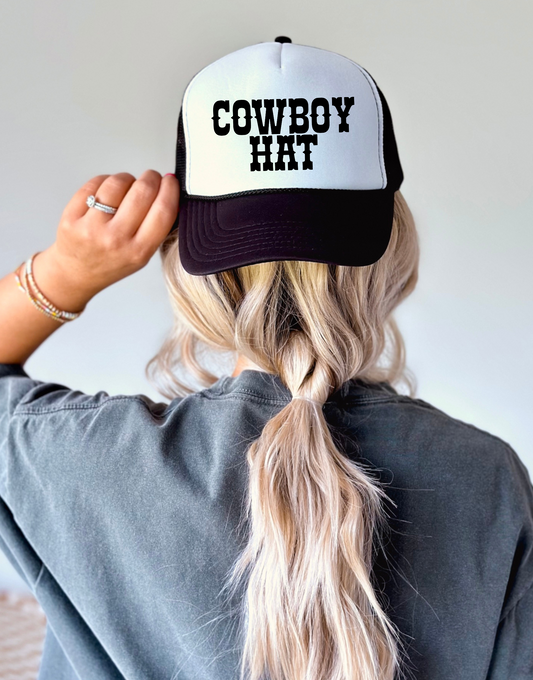Cowboy Hat TRUCKER CAP BLKWHT