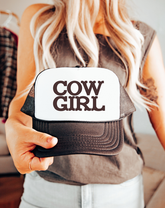 CowGirl TRUCKER CAP BWNWHT