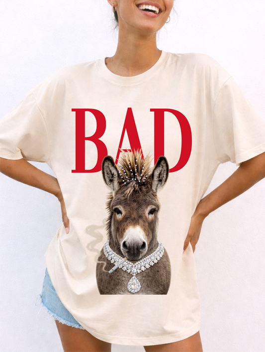 Bad A*s Crystal Cream Graphic Tee