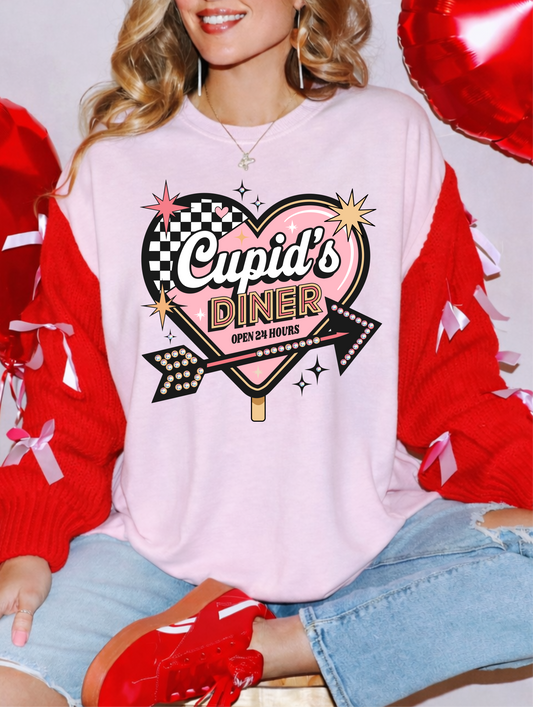 Cupid's Diner Light Pink Graphic Tee