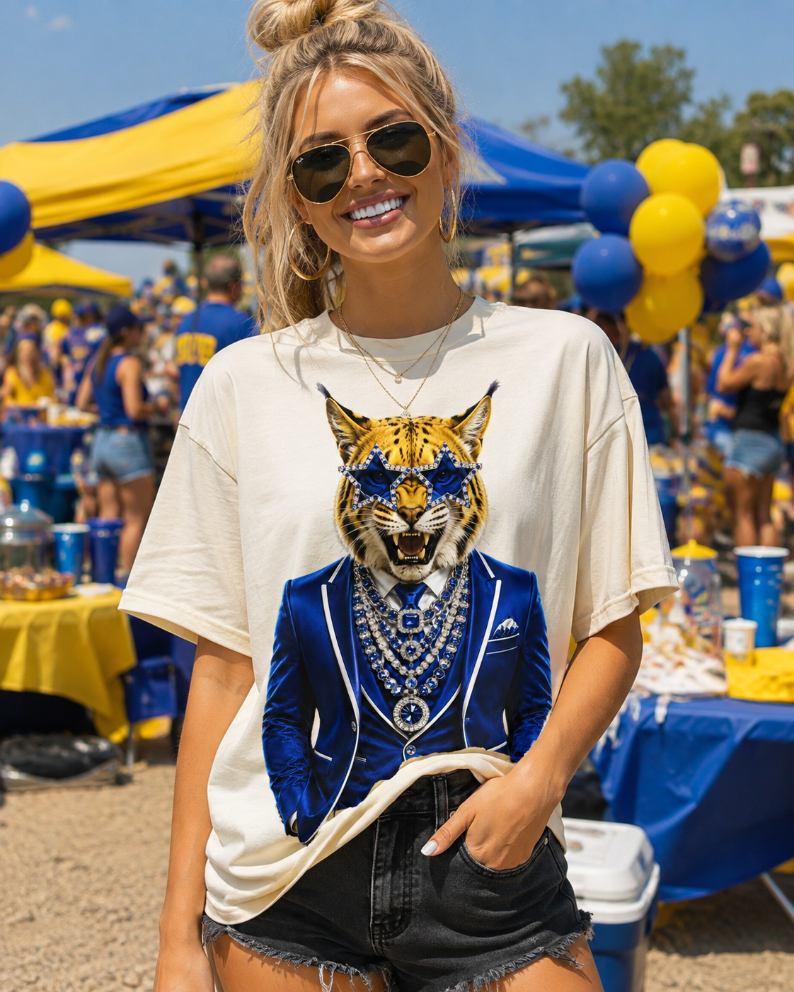 Gameday Wildcat Cream Graphic Tee