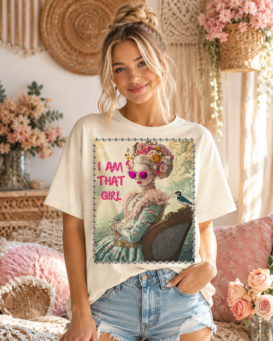 I Am That Girl. Cream Graphic Tee 2051