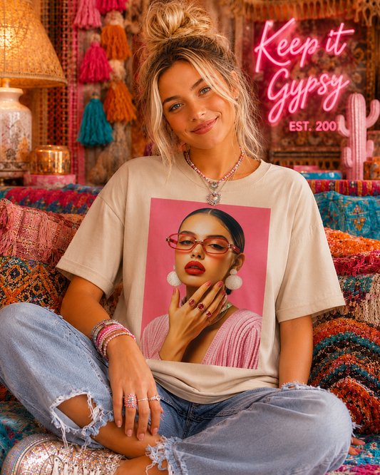 Snarky Girl Slick Back Cream Graphic Tee 2170