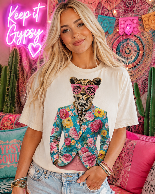 Leopard Bee Suit Cream Graphic Tee 2017