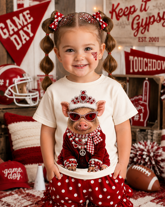 Gameday Hog Cream Kids Graphic Tee 305K