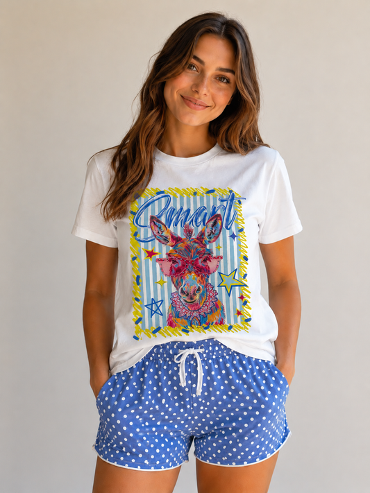 Funky Smart A*s White Graphic Tee 1164